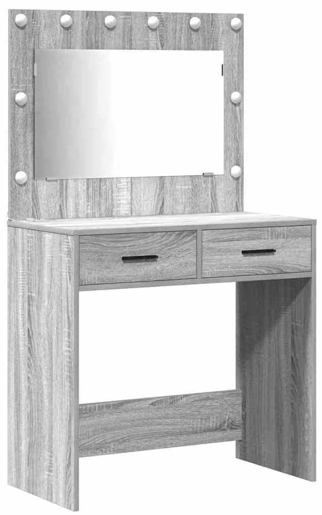 vidaXL Τραπέζι περιποίησης με συρτάρι 3 pcs Γκρι 40 x 41 x 135 εκ.