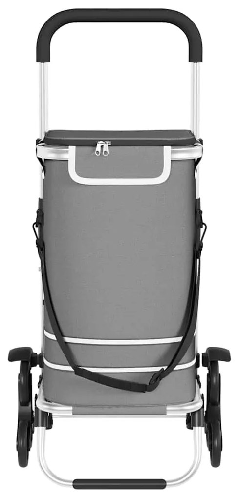 vidaXL Καρότσι Αγορών Γκρι 47 x 39 x 100.5 εκ. Ύφασμα Oxford