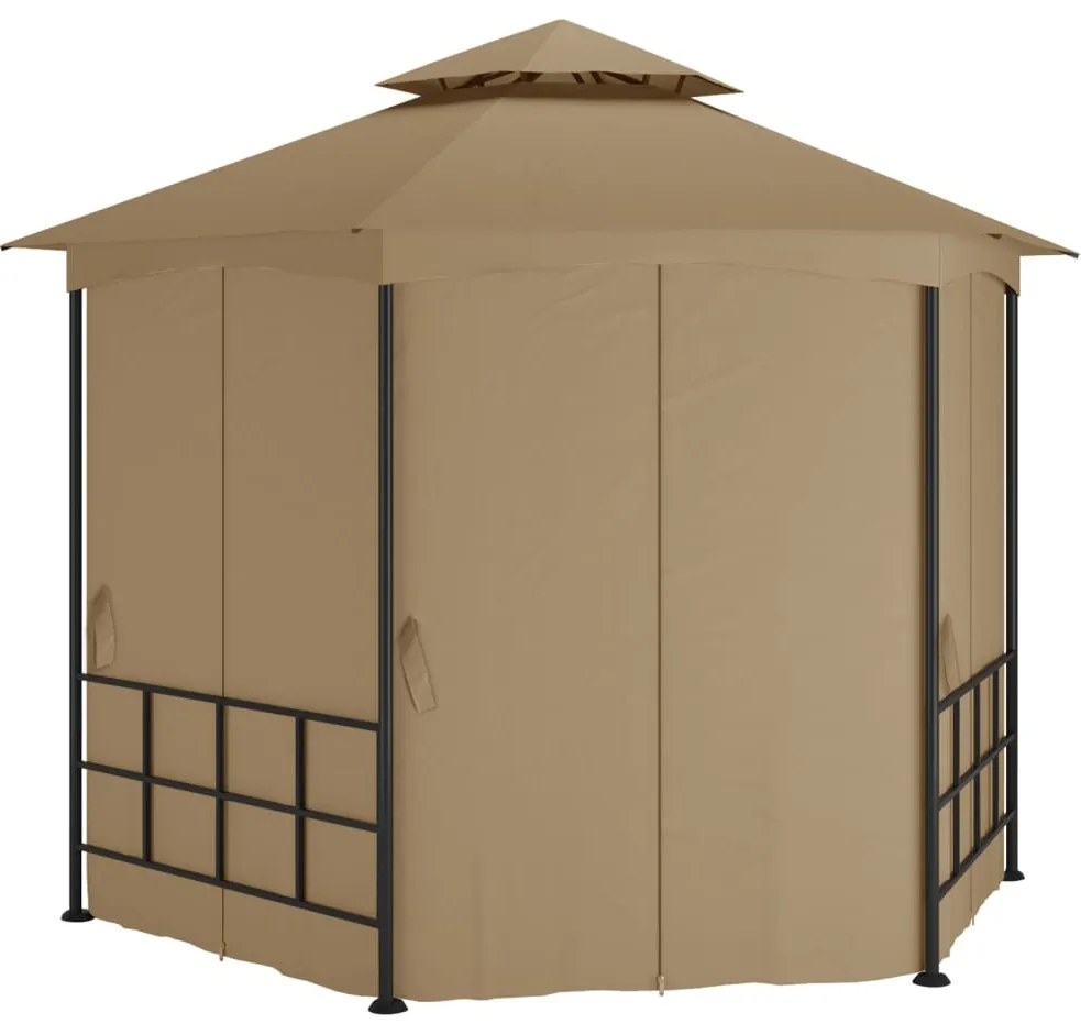 vidaXL Κιόσκι με Πλευρικά Τοιχώματα Taupe 3,1 x 2,7 μ.