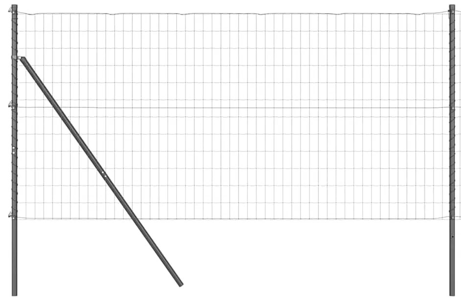 vidaXL Φράχτης με Στήλες. Γκρι 1.4 x 10 m Ατσάλι