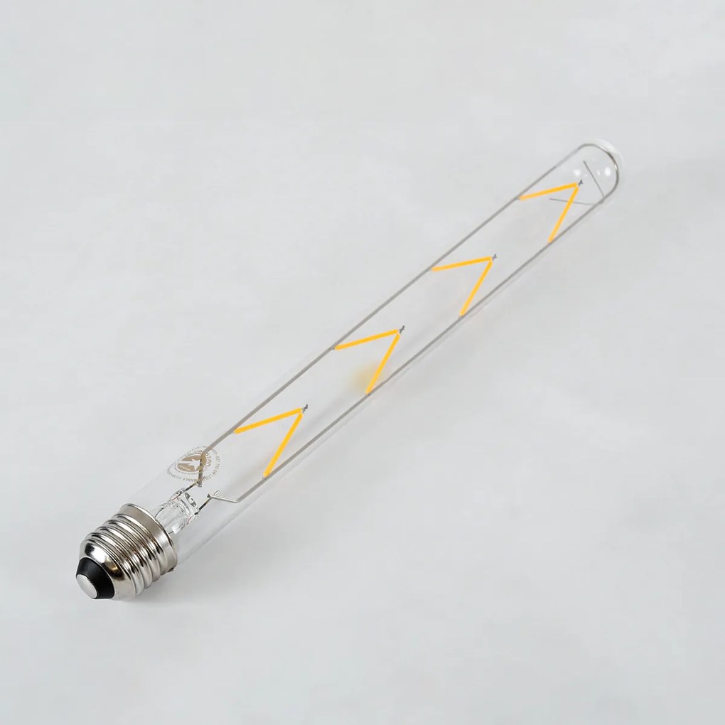 GloboStar® 99020 Λάμπα LED Long Filament E27 T30 Σωλήνας 8W 800lm 360° AC 220-240V IP20 Φ3 x Υ30cm Θερμό Λευκό 2700K με Διάφανο Γυαλί - Dimmable - 3 Years Warranty