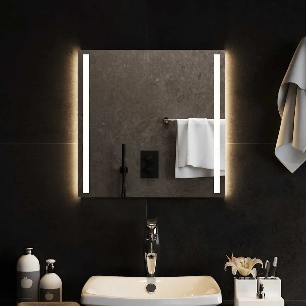 vidaXL Καθρέφτης Μπάνιου με LED 50x50 εκ.