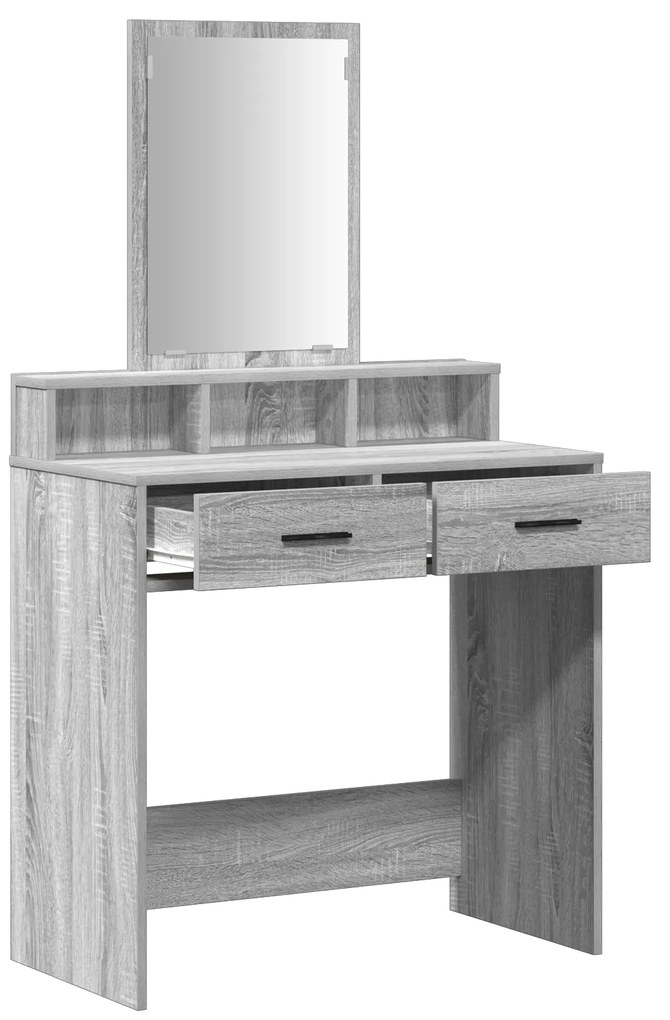 vidaXL Καθρέφτης με Συρτάρια Γκρι Σοναμά 79x41x140 εκ