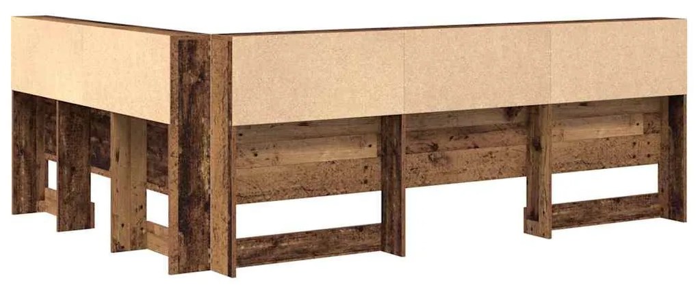 vidaXL Κεφαλάρι Αποθήκης με ράφι Παλιό Ξύλο 160 cm Επεξεργασμένο ξύλο