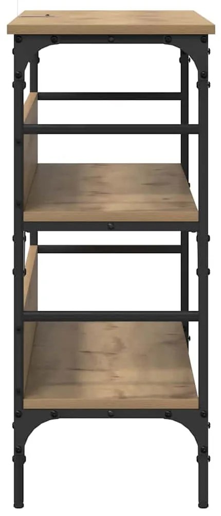 vidaXL Τραπέζι κονσόλας με ράφι artisan δρυς 100 x 32 x 75 εκ