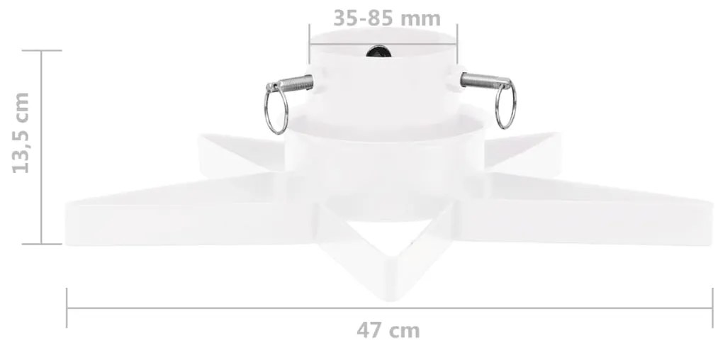 vidaXL Βάση Χριστουγεννιάτικου Δέντρου Λευκή 47 x 47 x 13,5 εκ.