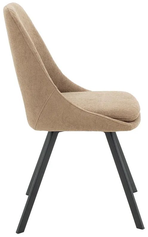 Καρέκλα Initiate ύφασμα μπουκλέ καφέ-πόδι μαύρο 2αδα 48x57x85.5 εκ.