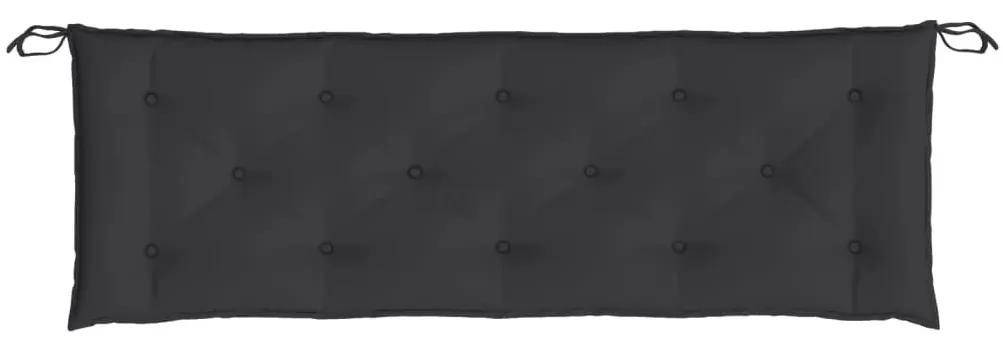 Μαξιλάρι Πάγκου Κήπου Μαύρο 150x50x7 εκ. Ύφασμα Oxford - Μαύρο