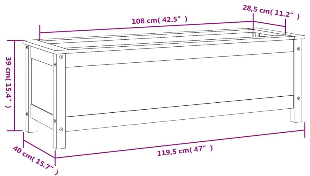 ΖΑΡΝΤΙΝΙΕΡΑ ΥΠΕΡΥΨΩΜΕΝΗ 119,5X40X39 ΕΚ. ΑΠΟ ΜΑΣΙΦ ΞΥΛΟ ΠΕΥΚΟΥ 825265