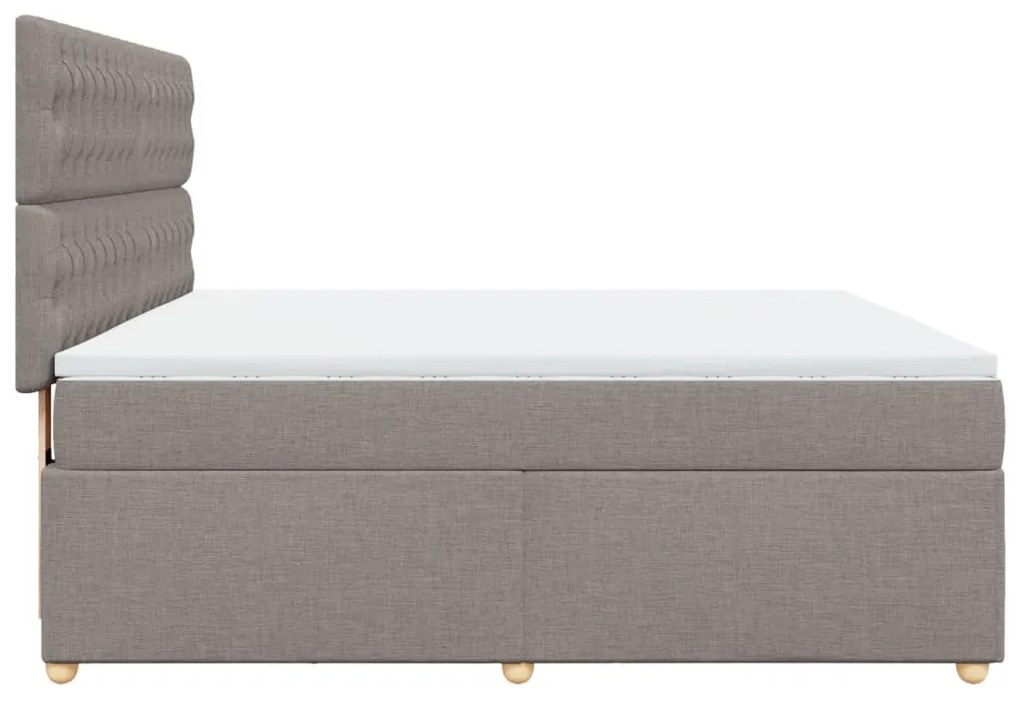 vidaXL Κρεβάτι Boxspring με Στρώμα Taupe 180x200 εκ. Υφασμάτινο