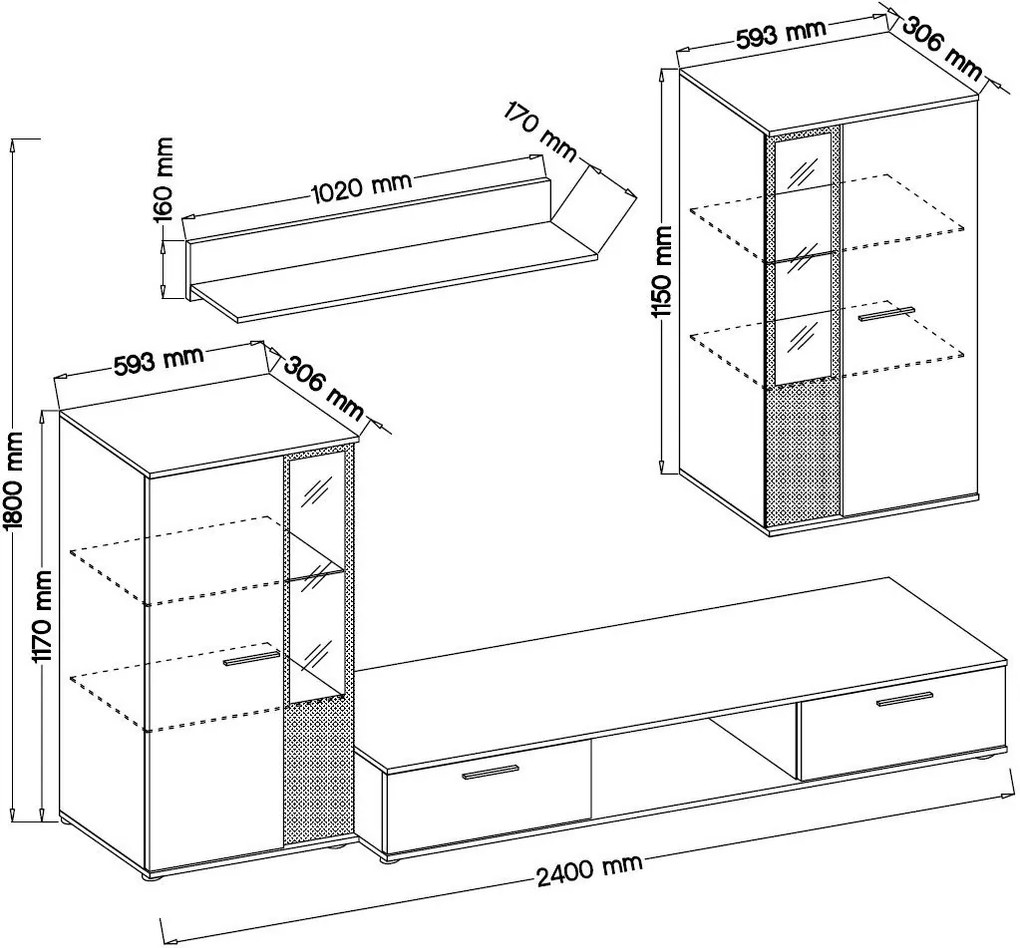 Σύνθεση σαλονιού Arlington-Kafe