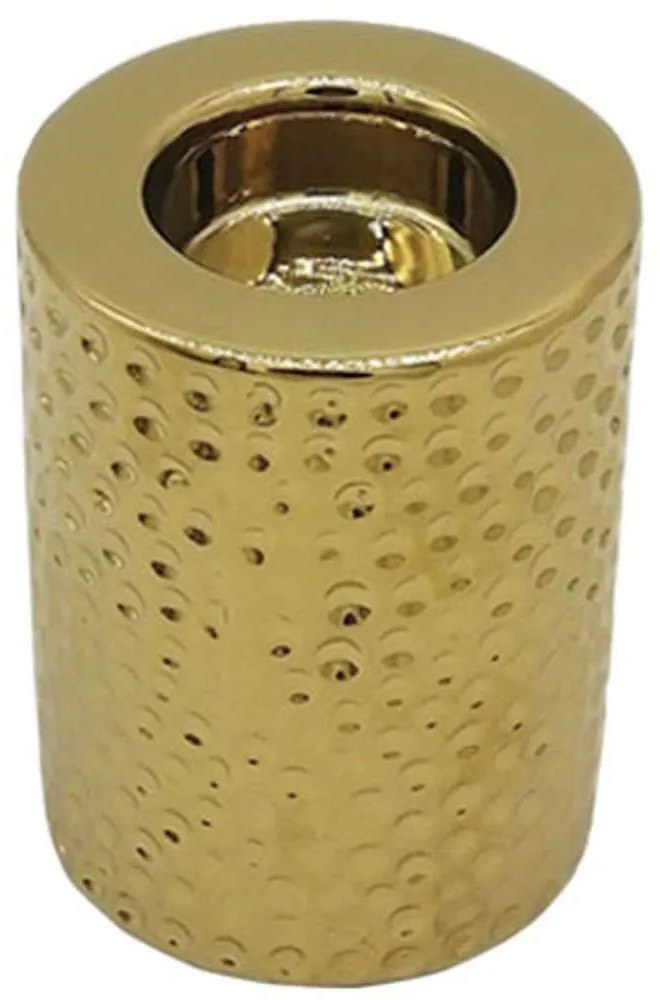 Κηροπήγιο Σφυρήλατο 15-00-23714 7,5x10cm Gold Marhome Κεραμικό