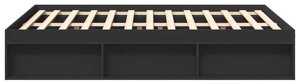 vidaXL Πλαίσιο Κρεβατιού Μαύρο 135x190 εκ. Double