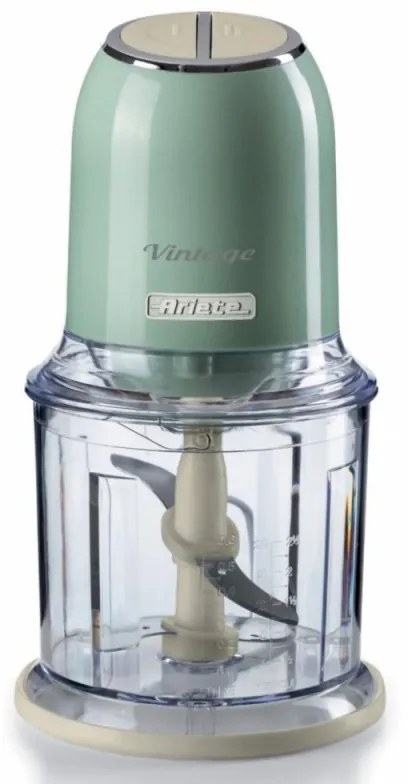 Κόφτης Ariete VINTAGE 0438/04, 400W, 600 ml, 2 ταχύτητες, Ανοξείδωτο, Διαβαθμισμένο κύπελλο, Πράσινο