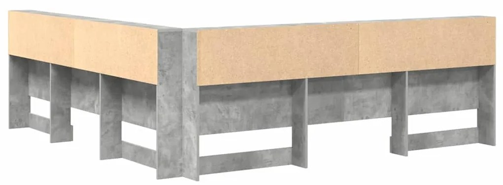 vidaXL Κεφαλάρι Αποθήκης Γκρι σκυροδέματος 180 cm Επεξεργασμένο ξύλο