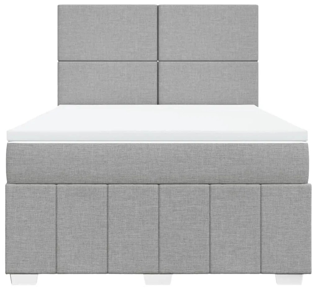 ΚΡΕΒΑΤΙ BOXSPRING ΜΕ ΣΤΡΩΜΑ ΑΝΟΙΧΤΟ ΓΚΡΙ 140X200 ΕΚ. ΥΦΑΣΜΑΤΙΝΟ 3291684