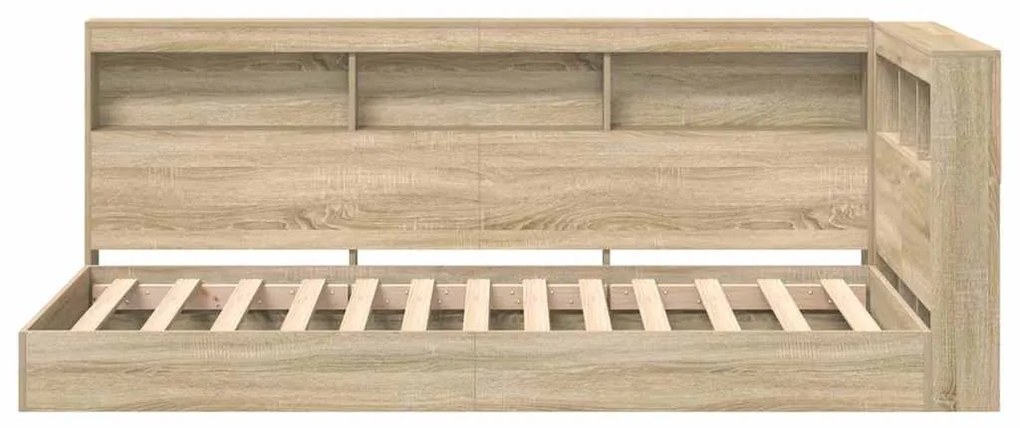vidaXL Κρεβάτι Βιβλιοθήκης Sonoma Δρυς 100 x 200 cm Επεξεργασμένο ξύλο