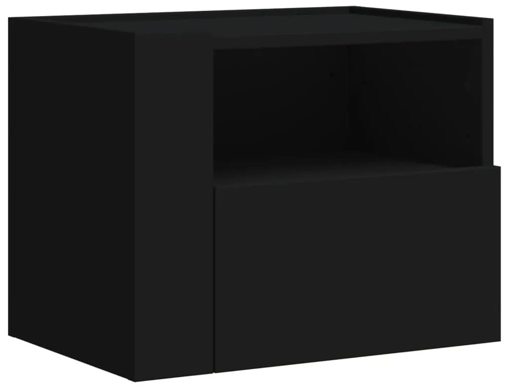 vidaXL Κομοδίνα Επιτοίχια 2 τεμ. Μαύρα 45x30x35 εκ.
