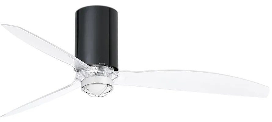 Ανεμιστήρας Οροφής Mini Tube 32040-10 Με Φως Led 16W 3000K Και Τηλεχειριστήριο D128cm Shiny Black Faro Barcelona