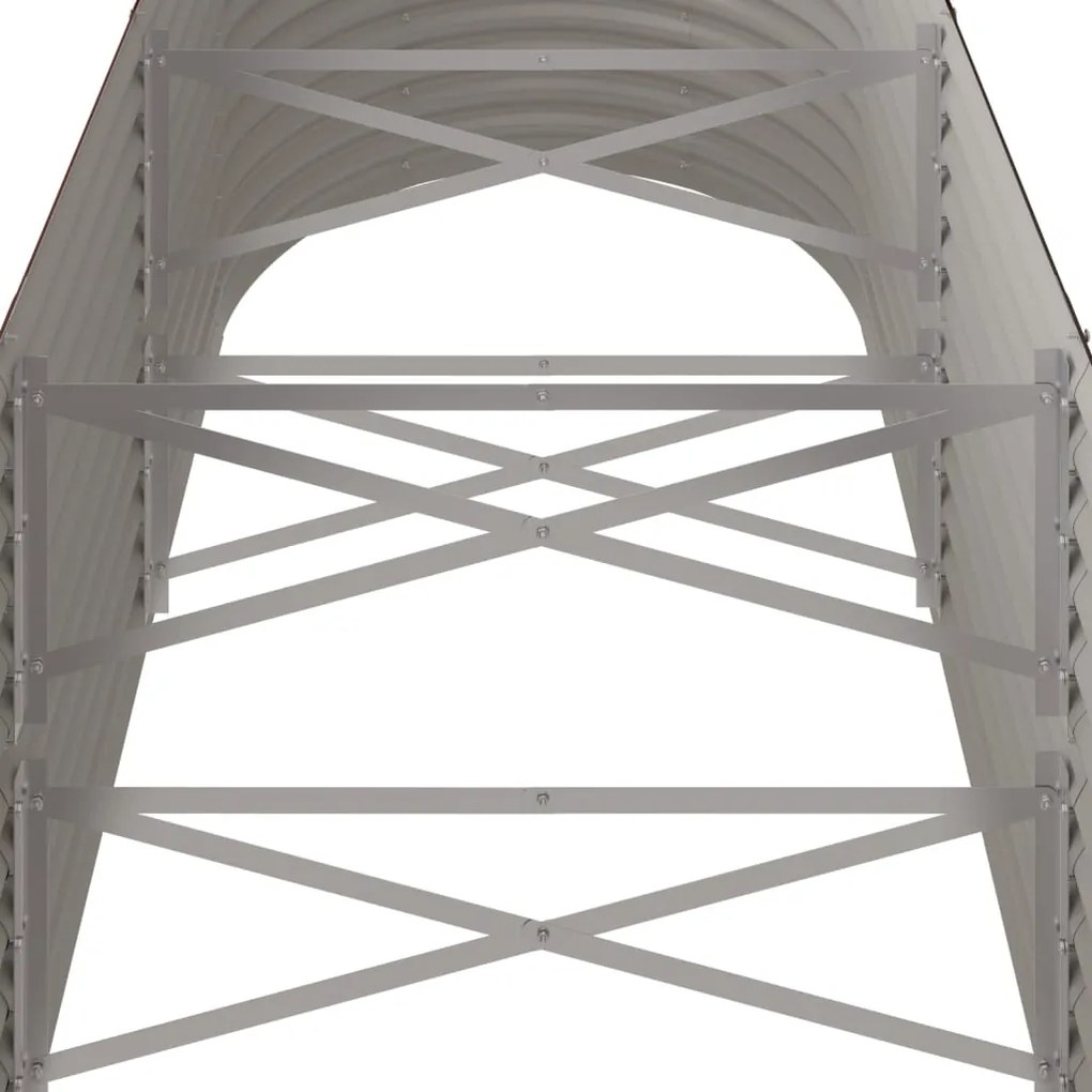 vidaXL Ζαρντινιέρα Καφέ 224x80x68 εκ. Γαλβανισμένος χάλυβας
