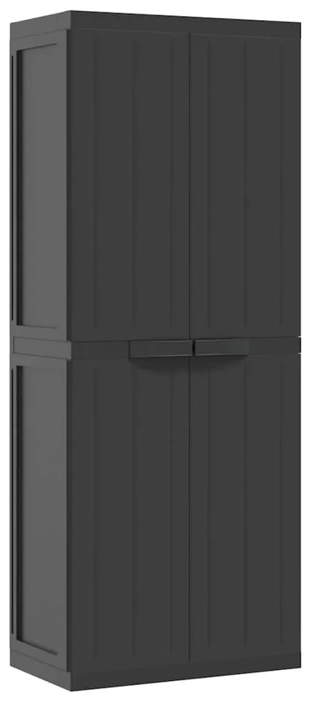 vidaXL Ντουλάπι Αποθ. Εξ. Χώρου Μαύρο 65x37x165εκ. Πολυπροπυλένιο