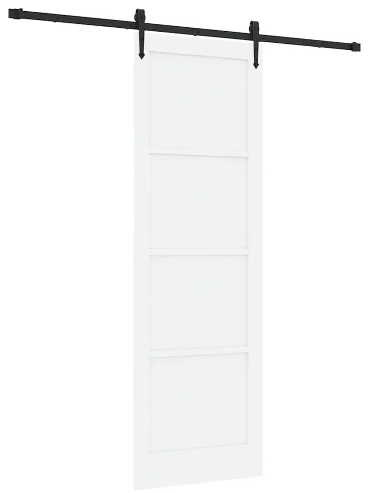 vidaXL Συρόμενη Πόρτα Χειροκίνητος Λευκό 78 x 232 cm Μασίφ ξύλο πεύκου