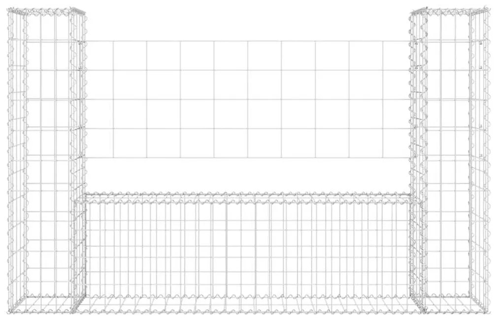 vidaXL Συρματοκιβώτιο σε U Σχήμα με 2 Στύλους 140x20x100 εκ Σιδερένιο