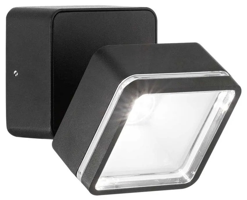 Φωτιστικό Τοίχου - Απλίκα Omega Square 285535 9x9x8,5cm LED 7W 4000K 650Lm Black Ideal Lux