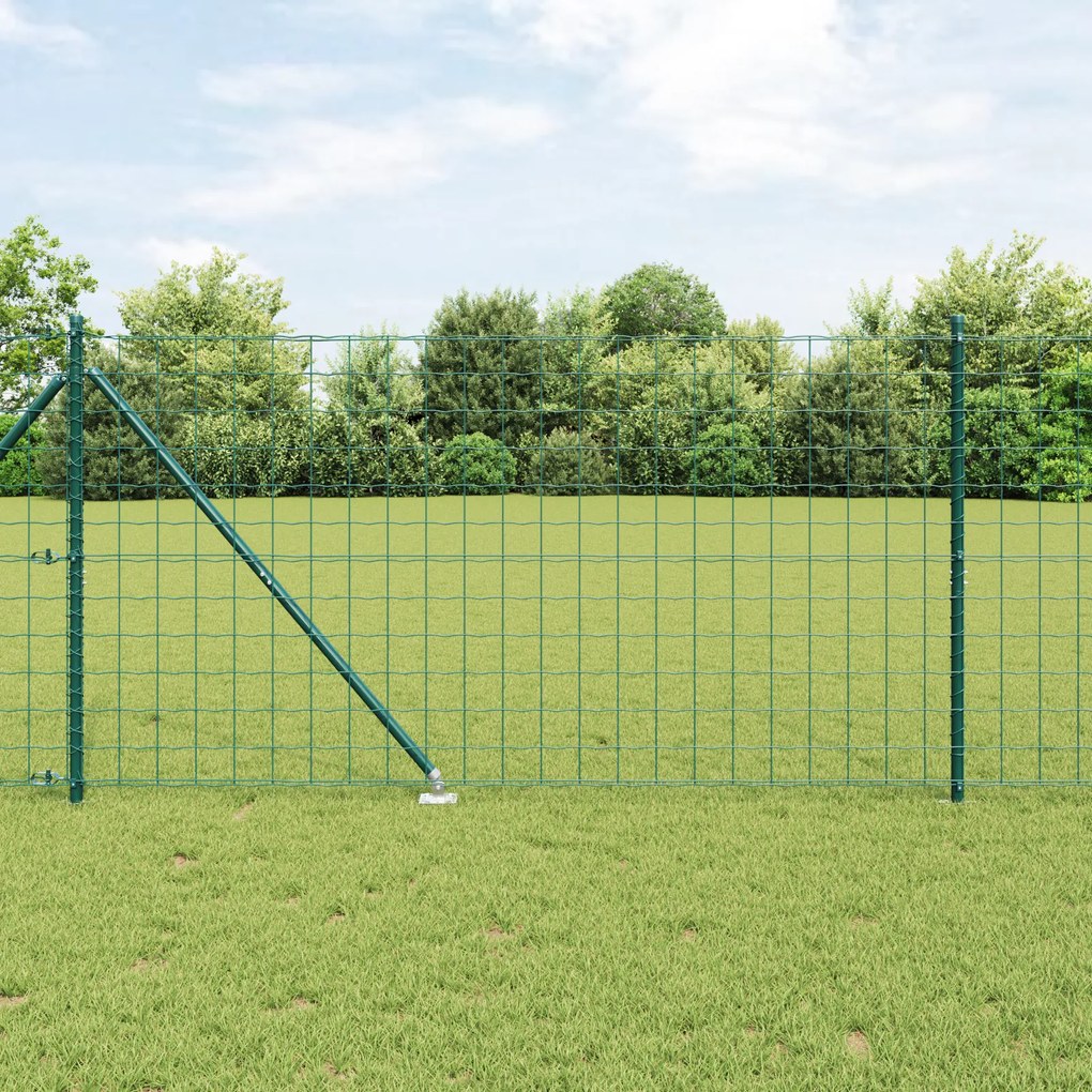 vidaXL Euro Fence με 7 Στηρίγματα 1.2x10 μ Γαλβανισμένο Χάλυβα Πράσινο