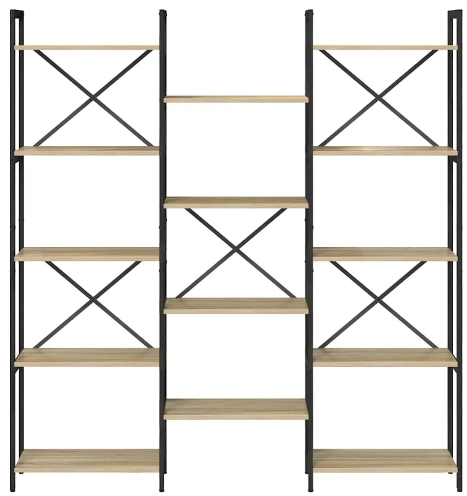 vidaXL Ράφι Βιβλίων Δρύς Sonoma 156 x 25 x 167 εκ. Επεξεργασμένο ξύλο