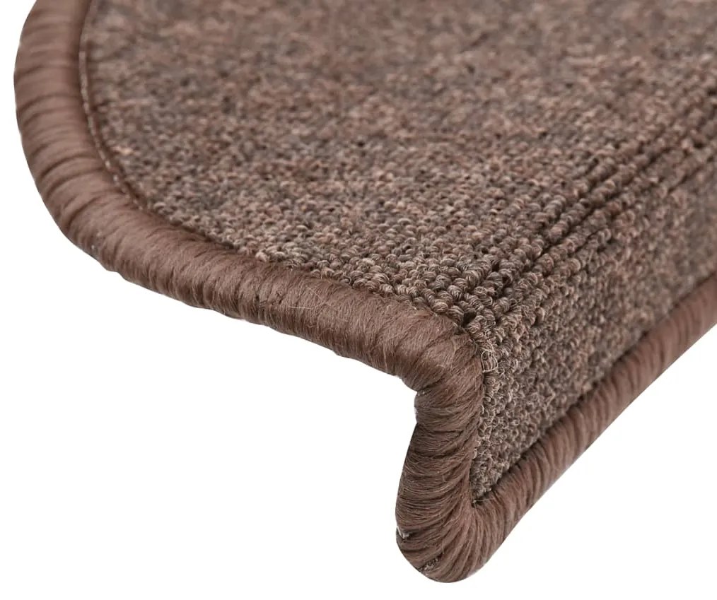 vidaXL Πατάκια Σκαλοπάτια 10 τεμ. Χρώμα Καφέ Καφέ Ημίκυκλα 56x17x3 εκ.