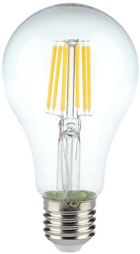 V-TAC Λάμπα LED E27 A60 Filament 10W ψυχρό λευκό 6500K γυαλί διάφανο 105lm/W SKU: 214412