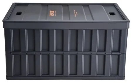 VEVOR Collapsible Storage Bins with Lids, 65L 3 Packs, Folding Plastic Stackable Utility Crates with Handles, Large Heavy Duty Containers for Clothes, Toys, Books, Snack, Shoes, and Grocery Organizing