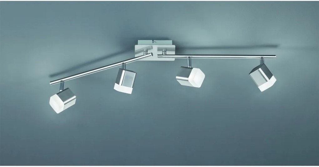 Σποτ Φωτιστικό Οροφής 4xLED 3,5W Νίκελ Ματ Κινητό Τετράγωνο Roubaix R82154107 Trio Lighting -R82154107-Νίκελ Ματ R82154107