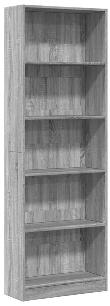 vidaXL Βιβλιοθήκη Γκρι Sonoma 60x24x176 εκ. από Επεξεργασμένο Ξύλο