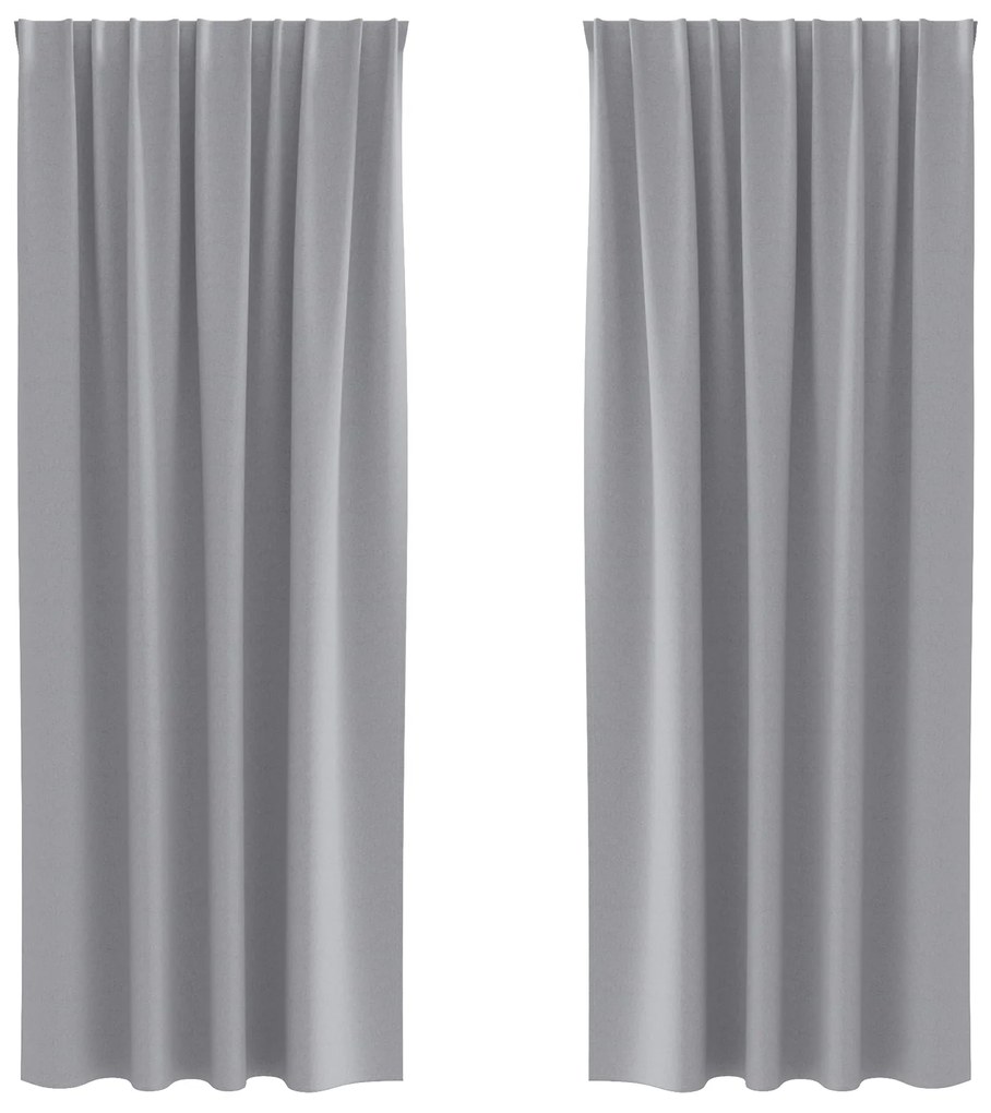 vidaXL Κουρτίνες 2 pcs Ανοιχτό γκρι 245 x 140 εκ. Πολυεστέρας
