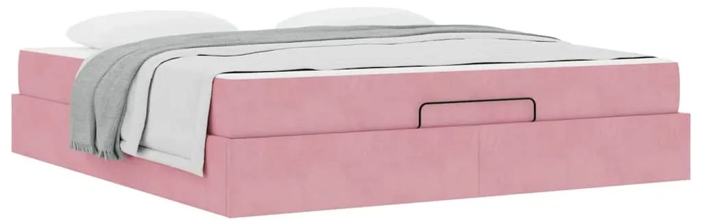 vidaXL Σκελετός Κρεβατιού Ροζ 180 x 200 cm Βελούδο
