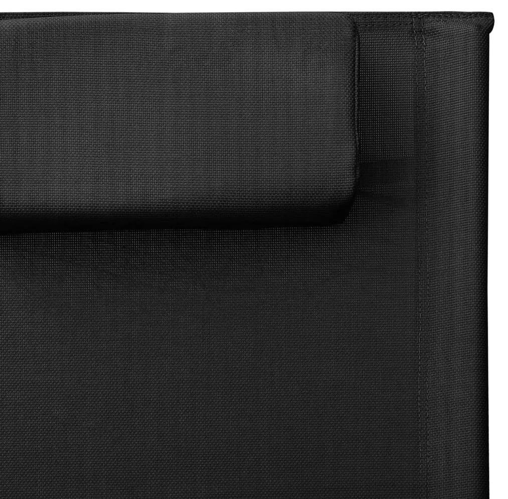 Ξαπλώστρα Μαύρη / Γκρι από Textilene - Μαύρο