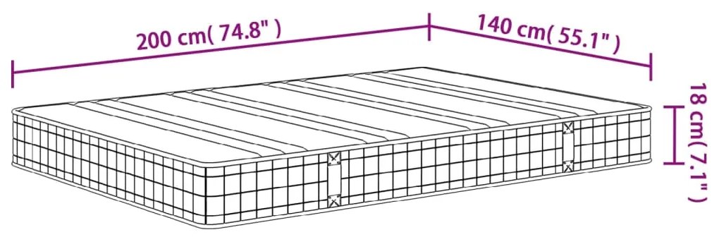 ΣΤΡΩΜΑ ΜΕ BONNELL SPRINGS ΜΕΣΑΙΑ ΣΚΛΗΡΟΤΗΤΑ 140 X 200 ΕΚ. 3206379