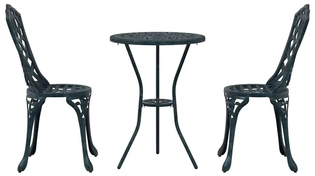 vidaXL 3 Τεμαχίων Σετ Bistro Κήπου Πράσινη Χυτοσίδηρος