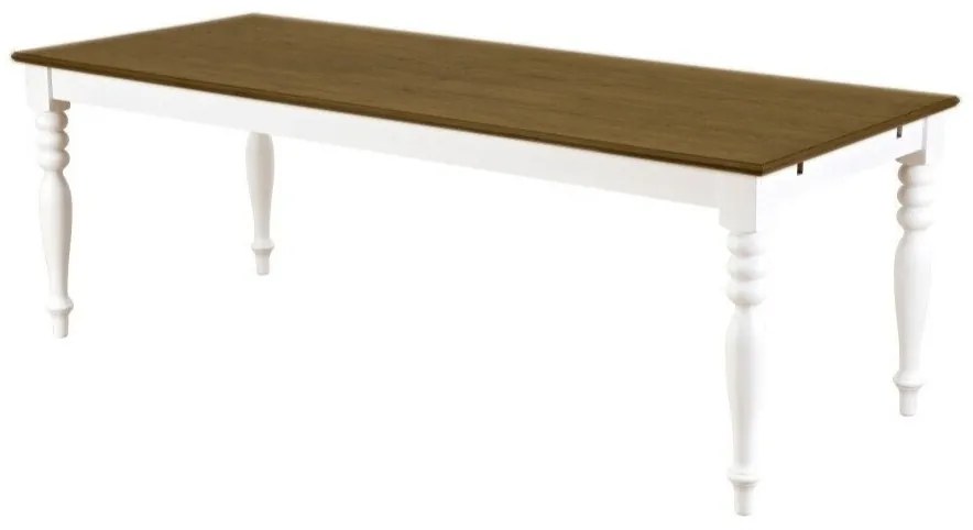 Τραπέζι Bloomington 179, Άσπρο, Καφέ, 76x90x220cm, 68 kg, Ινοσανίδες μέσης πυκνότητας, Ξύλο | Epipla1.gr