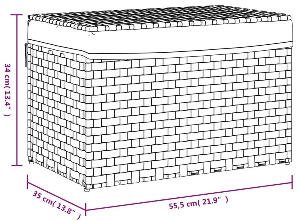 Καλάθι Πλυντηρίου με Καπάκι Λευκό 55,5 x 35 x 34εκ. Συνθ. Ρατάν - Λευκό