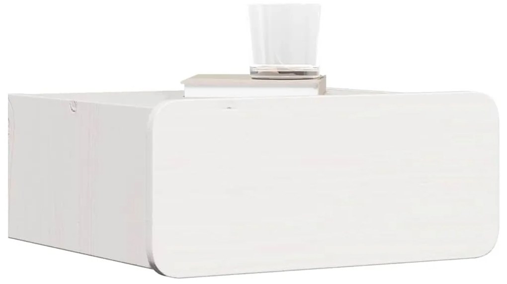 vidaXL Κομοδίνο 2 pcs Λευκό 39 x 34 x 16.5 εκ. Μασίφ ξύλο πεύκου