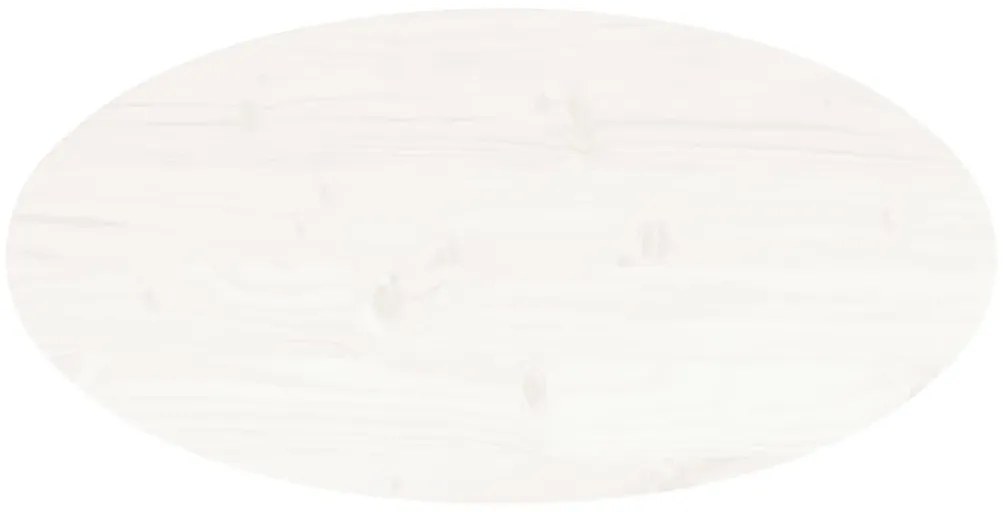 vidaXL Επιφάνεια Τραπεζιού Οβάλ Λευκή 70x35x2,5 εκ. Μασίφ Ξύλο Πεύκου