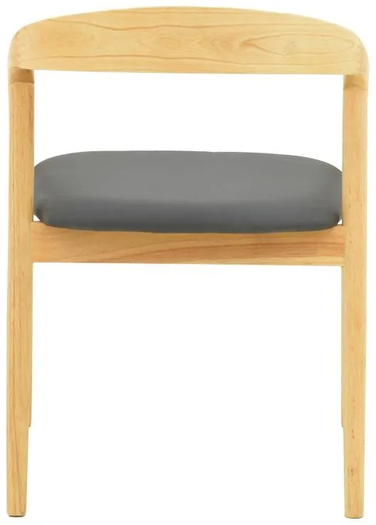 Καρέκλα - Πολυθρόνα Hogie rubberwood σε φυσικό με μαύρο pu μαξιλάρι 61x60x76εκ 2αδα 61x60x76 εκ.