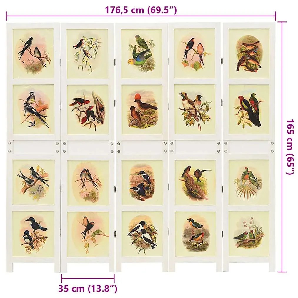 vidaXL Ρομδιβίδερ Πάνελ Λευκό 212 x 165 εκ. MDF