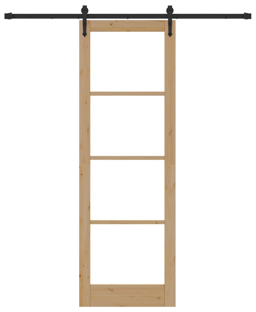 vidaXL Συρόμενη Πόρτα  με Σετ Εξαρτημάτων 78x232 cm Μασίφ Ξύλο Πεύκου