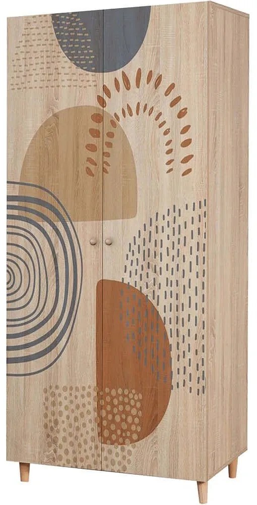 Ντουλάπα Παιδική Δίφυλλη Lidya 869VEL8682 90x52x192cm Multi Two Door