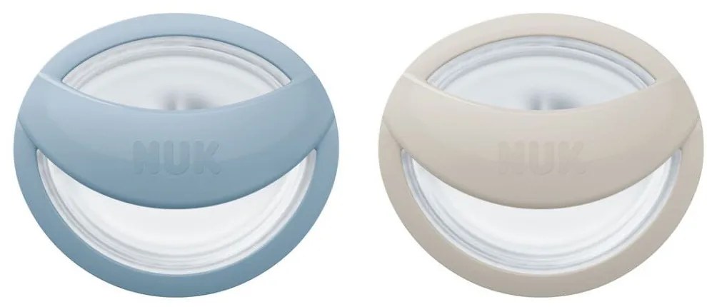 Πιπίλα Σιλικόνης Mommy Feel Με Θήκη 10730862 0-9 Μηνών (Σετ 2τμχ) Blue-Greige Nuk Σιλικόνη