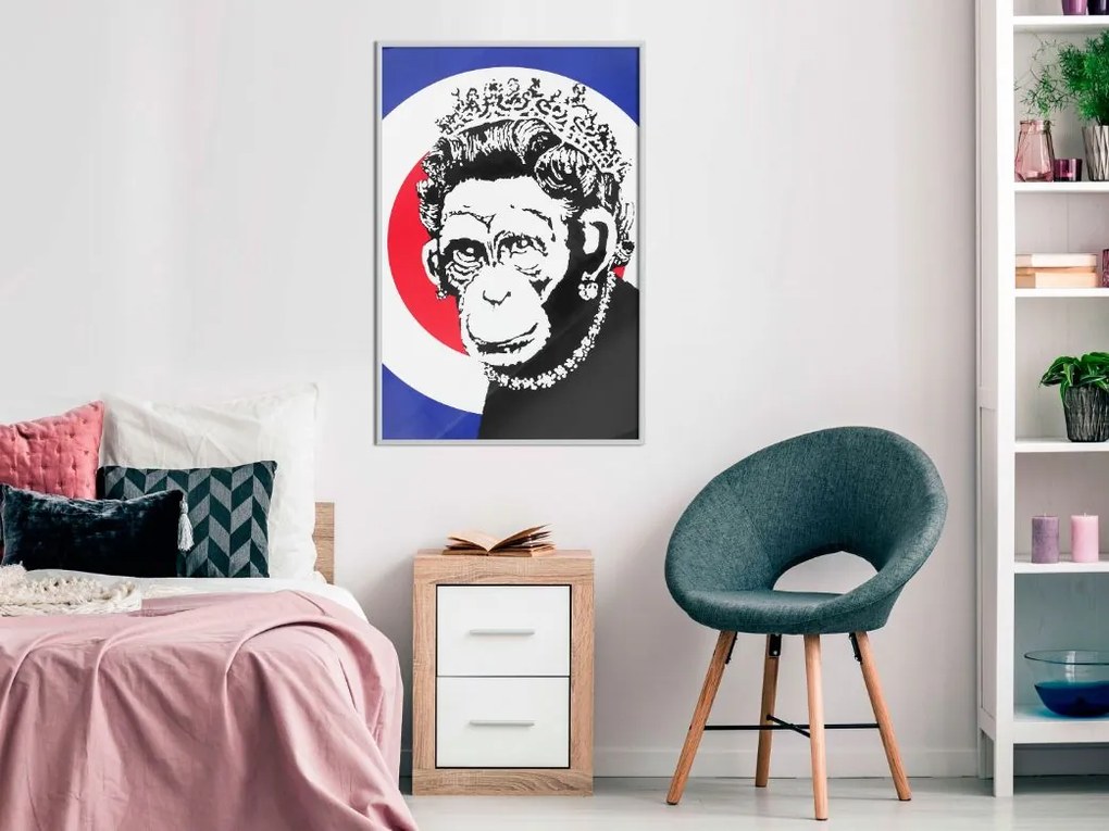 Αφίσα - Banksy: Monkey Queen - 20x30 - Χρυσό - Χωρίς πασπαρτού